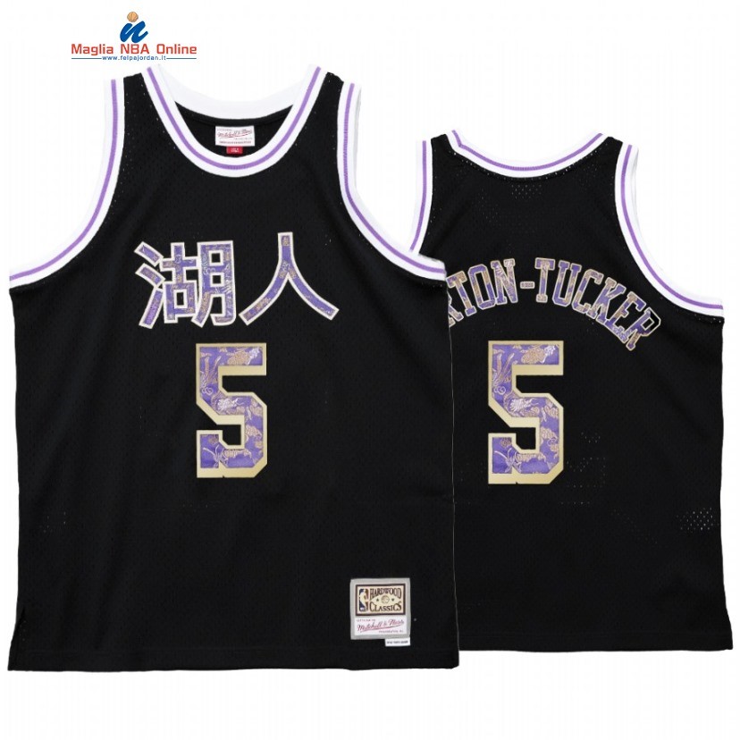 Maglia NBA Los Angeles Lakers #5 Talen Horton Tucker CNY Nero Hardwood Classics Acquista