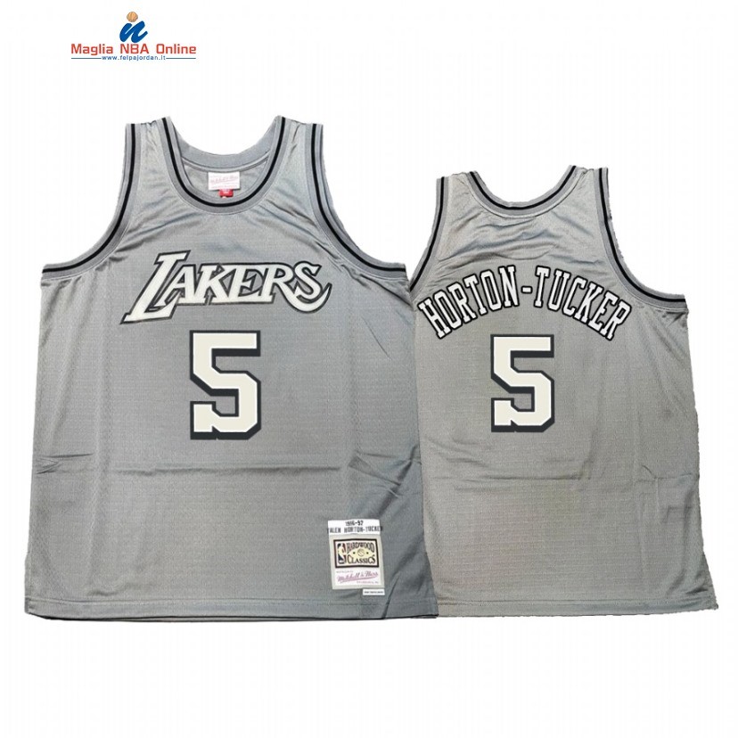 Maglia NBA Los Angeles Lakers #5 Talen Horton Tucker Grigio Hardwood Classics Acquista