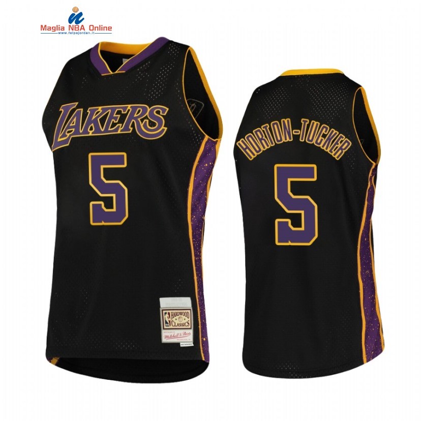 Maglia NBA Los Angeles Lakers #5 Talen Horton Tucker Nero Hardwood Classics Acquista