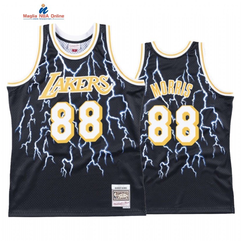 Maglia NBA Los Angeles Lakers #88 Markieff Morris Nero Hardwood Classics 2021 Acquista