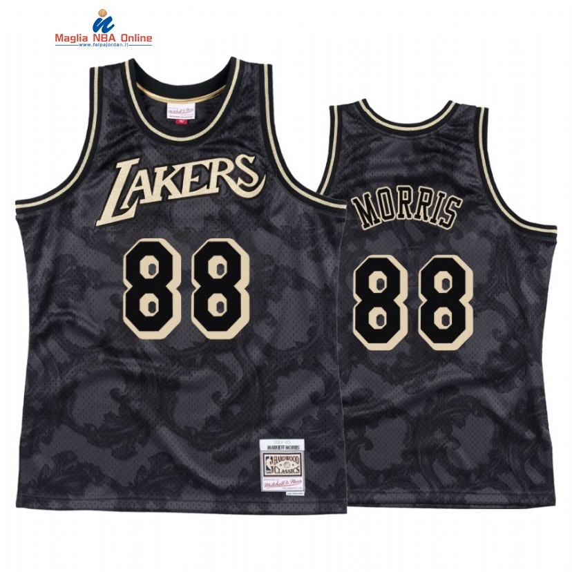 Maglia NBA Los Angeles Lakers #88 Markieff Morris Nero Toile Hardwood Classics Acquista