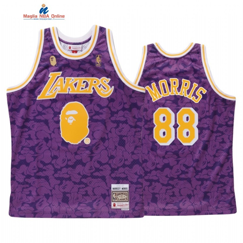 Maglia NBA Los Angeles Lakers #88 Markieff Morris Porpora Hardwood Classics Acquista