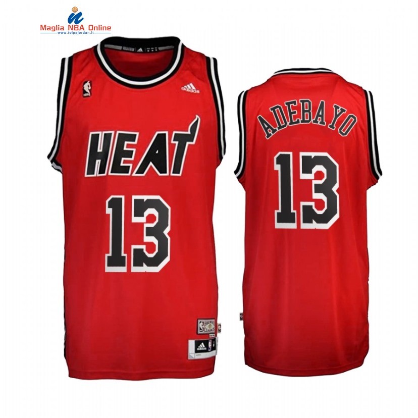 Maglia NBA Miami Heat #13 Bam Adebayo Rosso Throwback 2010-17 Acquista