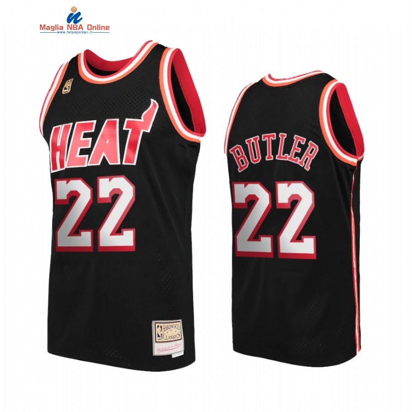 Maglia NBA Miami Heat #22 Jimmy Butler Nero Hardwood Classics 1996-2001 Acquista