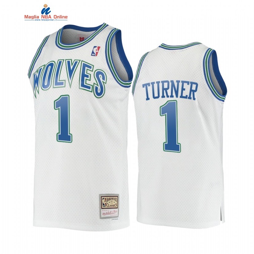 Maglia NBA Minnesota Timberwolvs #1 Anthony Edwards Bianco Hardwood Classics Acquista