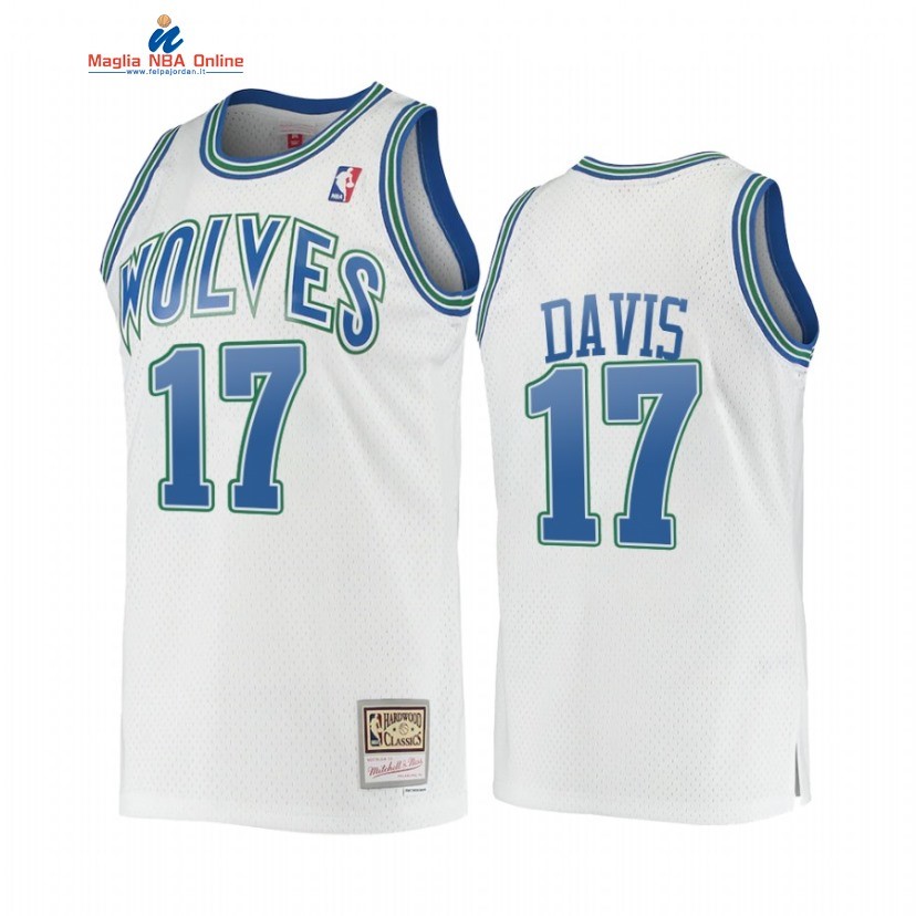 Maglia NBA Minnesota Timberwolvs #17 Ed Davis Bianco Hardwood Classics Acquista