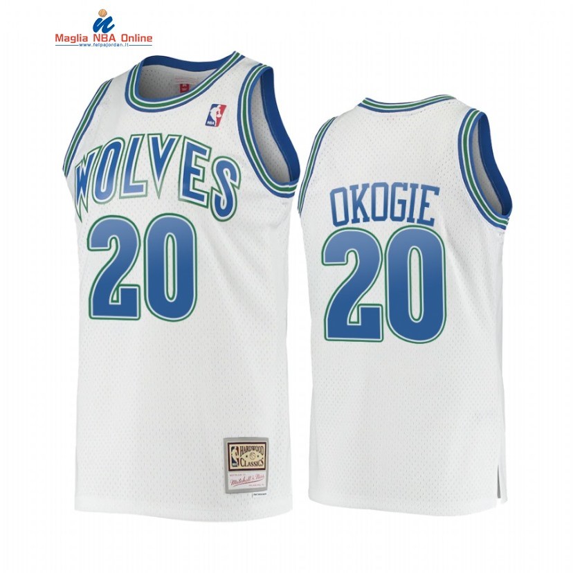 Maglia NBA Minnesota Timberwolvs #20 Josh Okogie Bianco Hardwood Classics Acquista