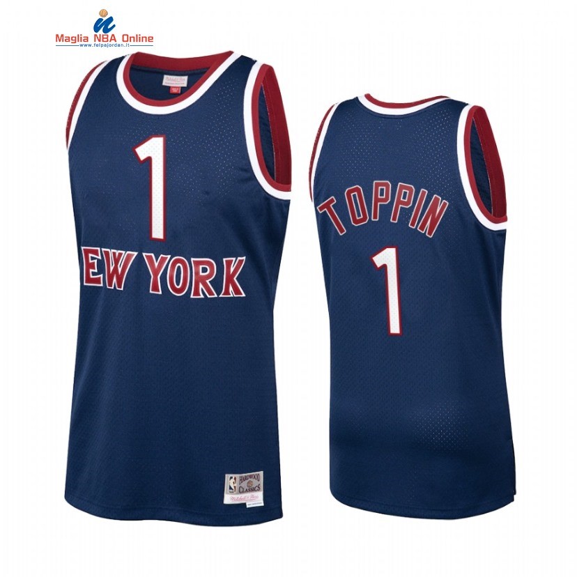 Maglia NBA New York Knicks #1 Obi Toppin Marino Hardwood Classics Acquista