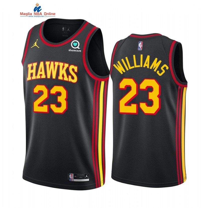 Maglia NBA Nike Atlanta Hawks #23 Lou Williams Nero Statement 2021 Acquista