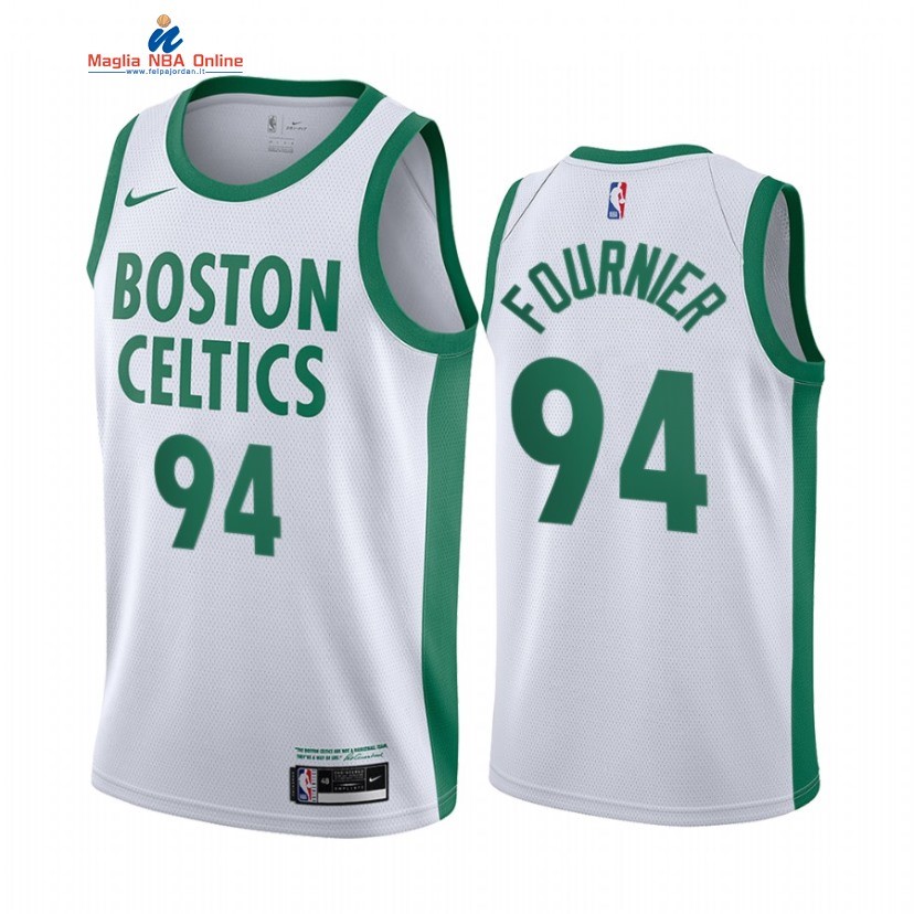 Maglia NBA Nike Boston Celtics #94 Evan Fournier Nike Bianco Città 2021 Acquista