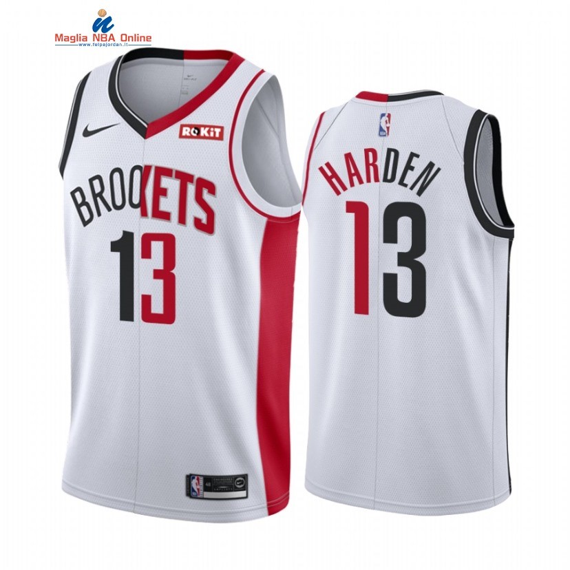 Maglia NBA Nike Brooklyn Nets #13 James Harden Bianco Rosso Split Edition Acquista