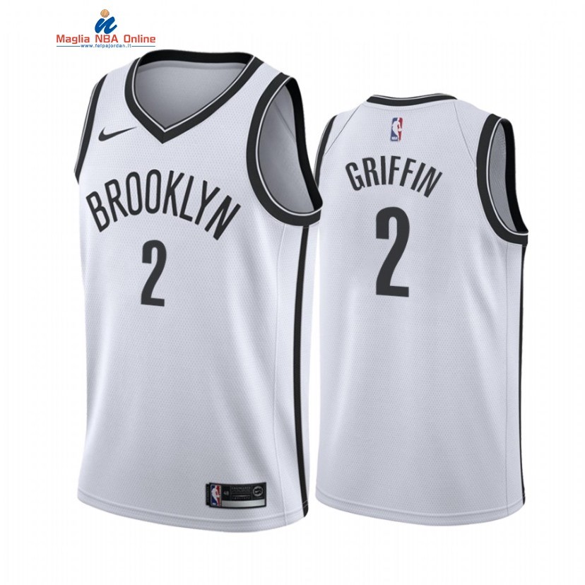 Maglia NBA Nike Brooklyn Nets #2 Blake Griffin Bianco Association 2020-21 Acquista