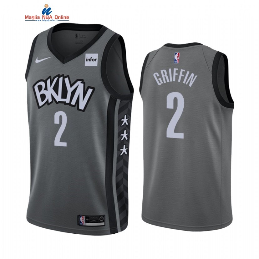 Maglia NBA Nike Brooklyn Nets #2 Blake Griffin Grigio Statement 2020-21 Acquista
