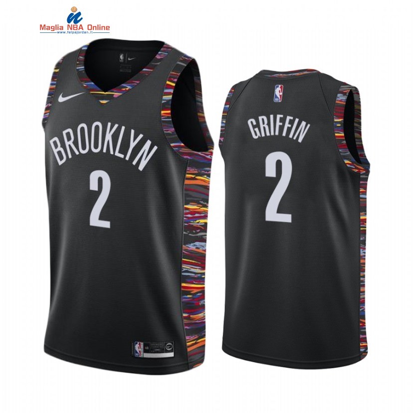 Maglia NBA Nike Brooklyn Nets #2 Blake Griffin Nike Nero Città 2020-21 Acquista
