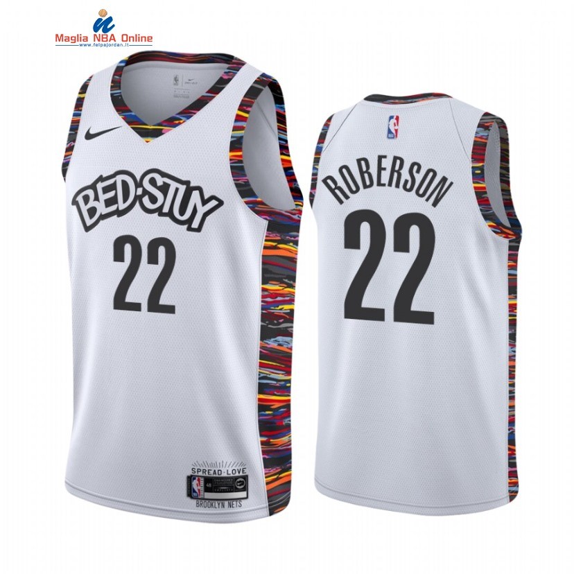 Maglia NBA Nike Brooklyn Nets #22 Andre Roberson Bianco Città 2020-21 Acquista