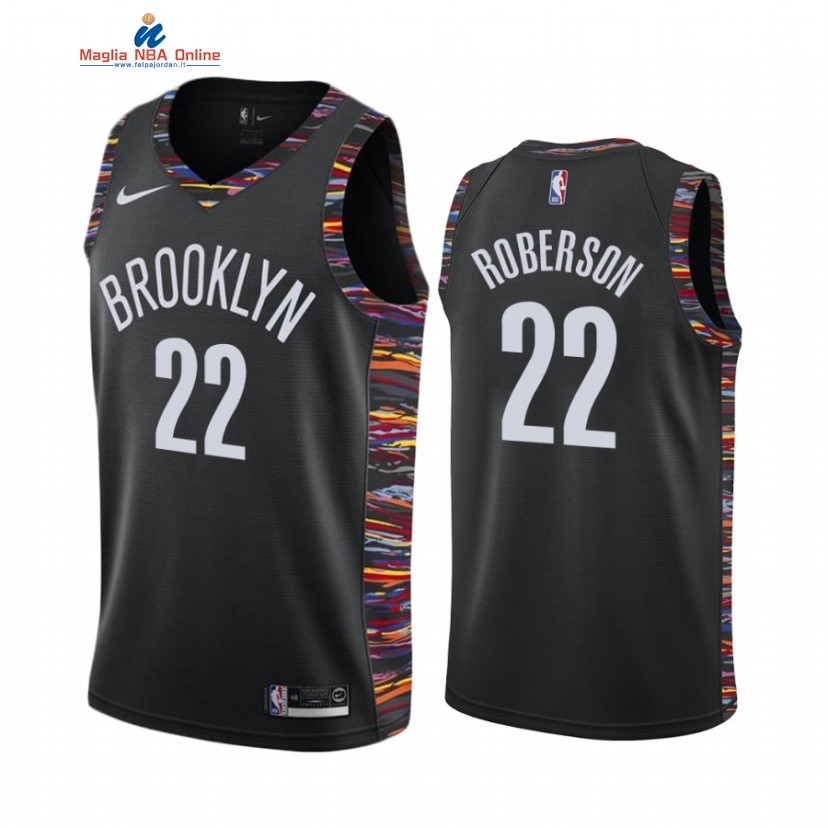 Maglia NBA Nike Brooklyn Nets #22 Andre Roberson Nike Nero Città 2020-21 Acquista