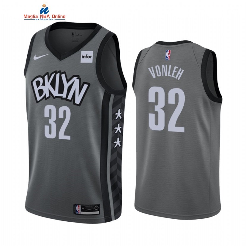 Maglia NBA Nike Brooklyn Nets #32 Noah Vonleh Grigio Statement 2020-21 Acquista
