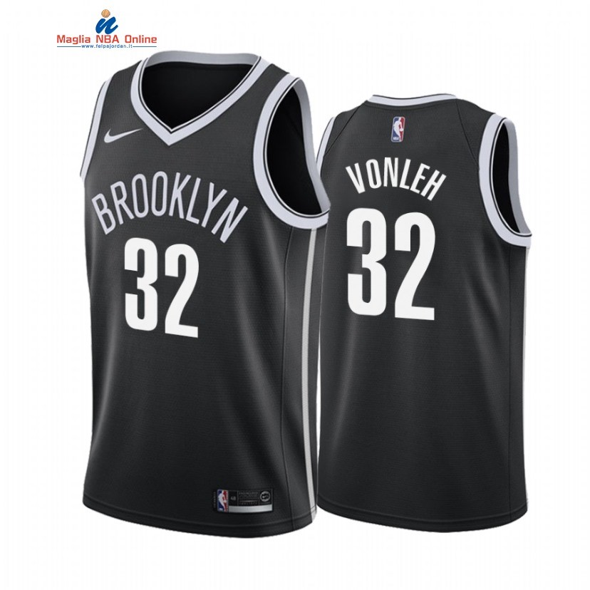 Maglia NBA Nike Brooklyn Nets #32 Noah Vonleh Nero Icon 2020-21 Acquista