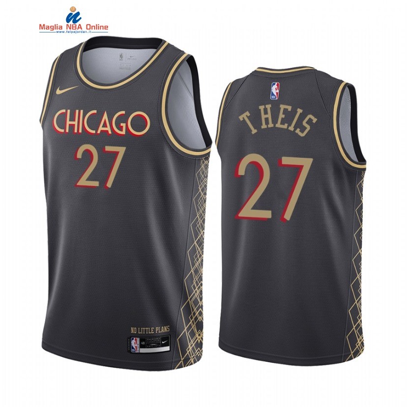 Maglia NBA Nike Chicago Bulls #27 Daniel Theis Nike Nero Città 2021 Acquista