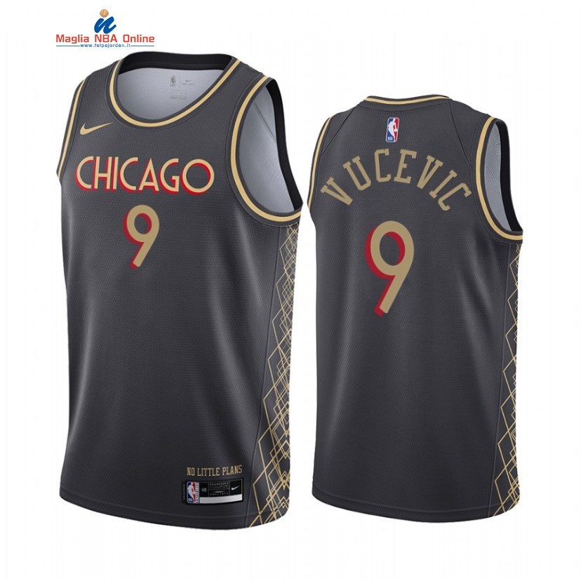 Maglia NBA Nike Chicago Bulls #9 Nikola Vucevic Nike Nero Città 2021 Acquista