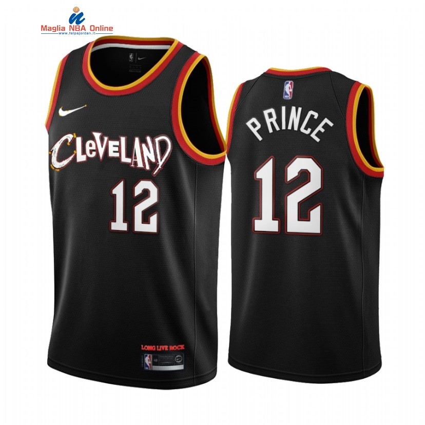 Maglia NBA Nike Cleveland Cavaliers #12 Taurean Prince Nero Città 2020-21 Acquista