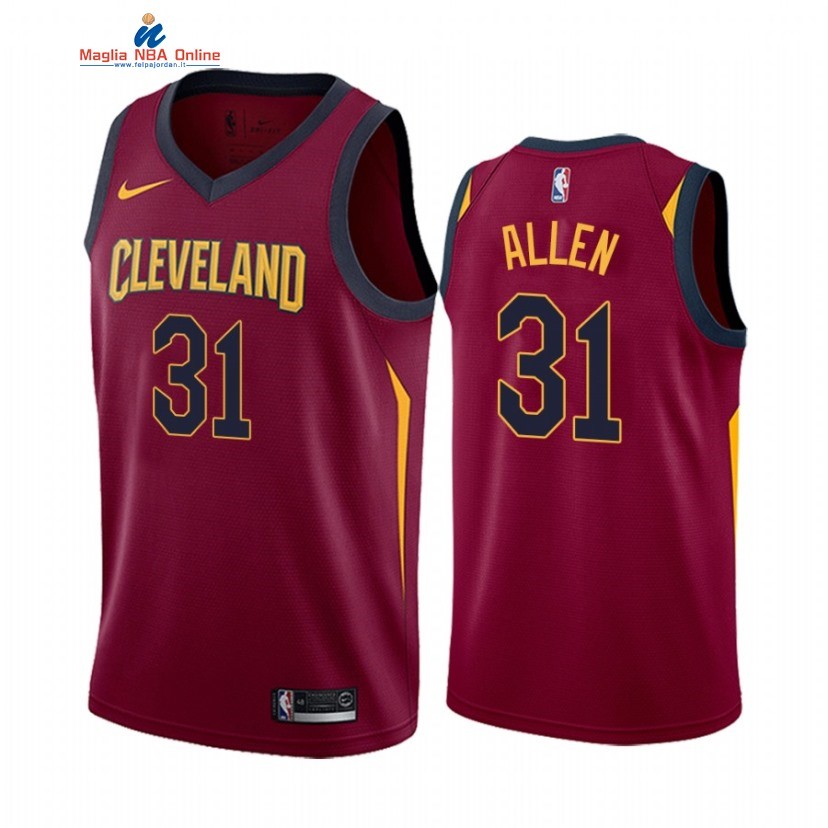 Maglia NBA Nike Cleveland Cavaliers #31 Jarrett Allen Rosso Icon 2020-21 Acquista