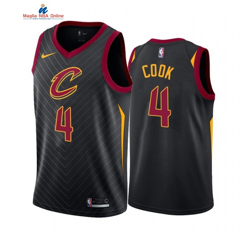 Maglia NBA Nike Cleveland Cavaliers #4 Quinn Cook Nero Statement 2021 Acquista