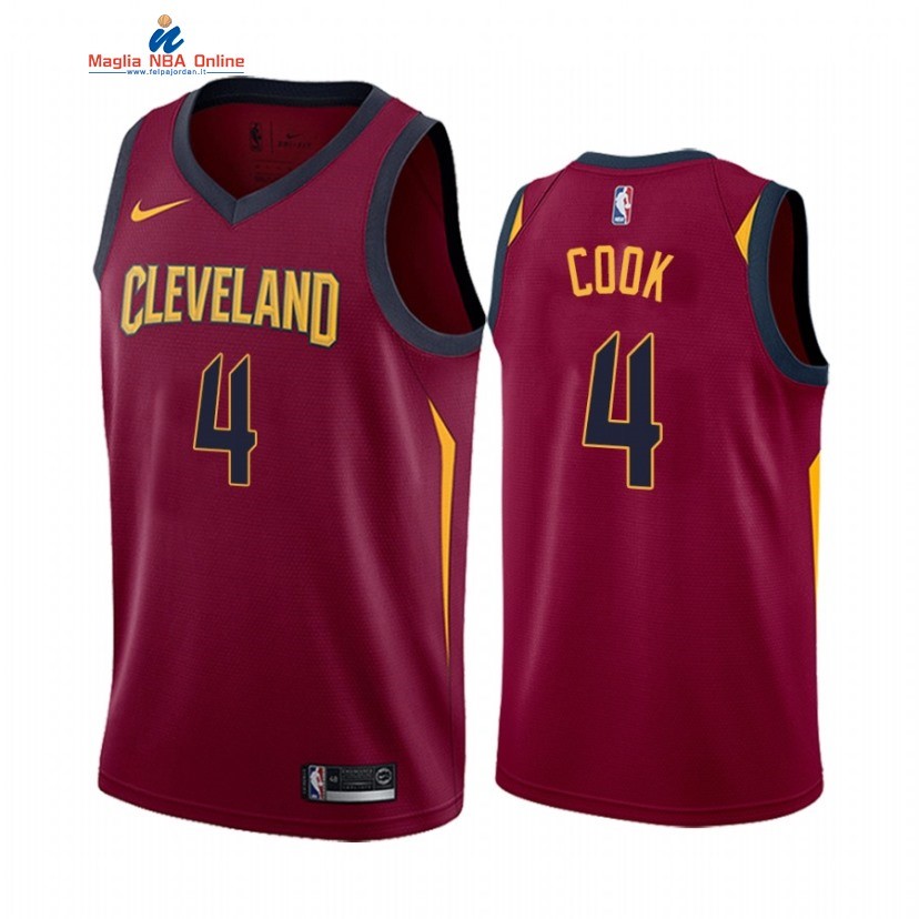 Maglia NBA Nike Cleveland Cavaliers #4 Quinn Cook Rosso Icon 2021 Acquista