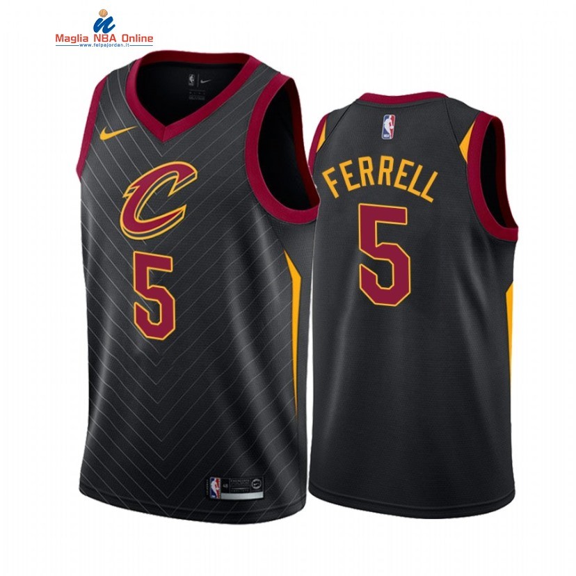 Maglia NBA Nike Cleveland Cavaliers #5 Yogi Ferrell Nero Statement 2021 Acquista