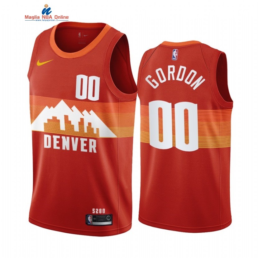 Maglia NBA Nike Denver Nuggets #00 Aaron Gordon Arancia Città 2021 Acquista