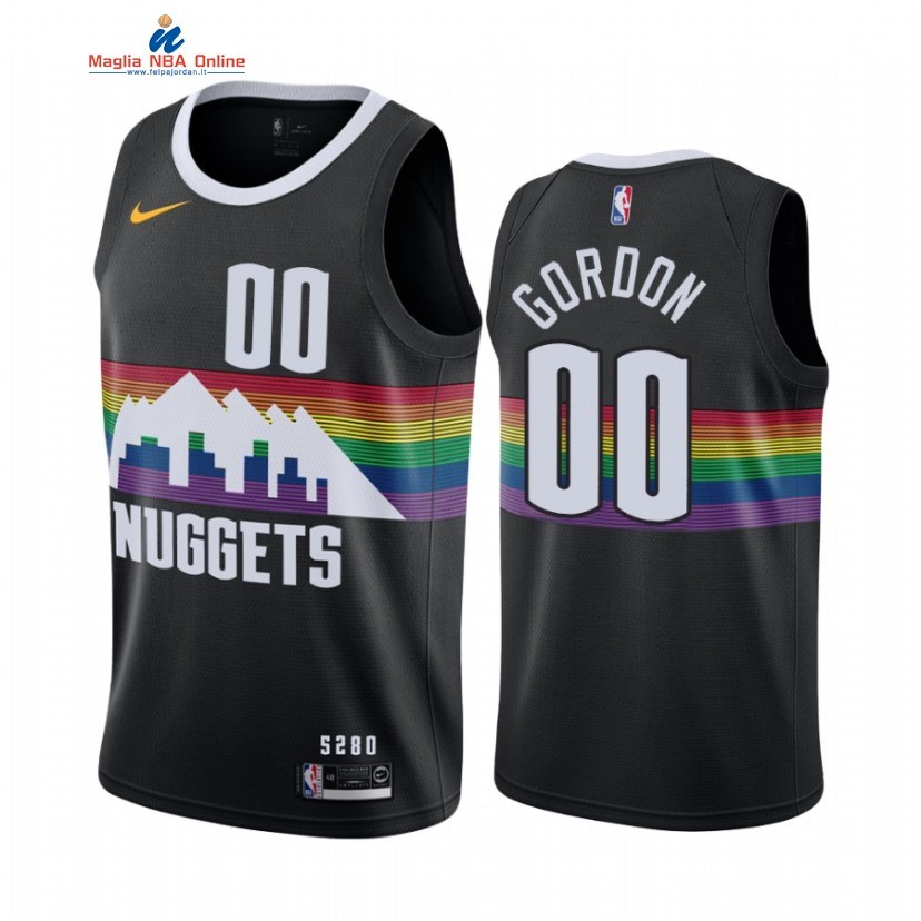 Maglia NBA Nike Denver Nuggets #00 Aaron Gordon Nike Nero Città 2021 Acquista