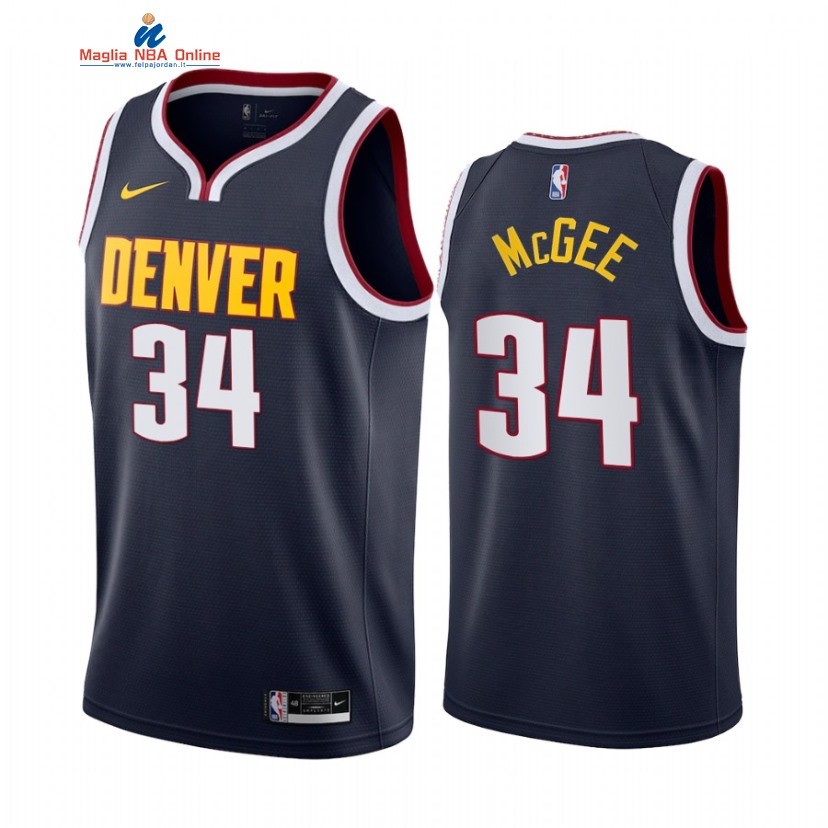 Maglia NBA Nike Denver Nuggets #34 JaVale McGee Marino Icon 2021 Acquista