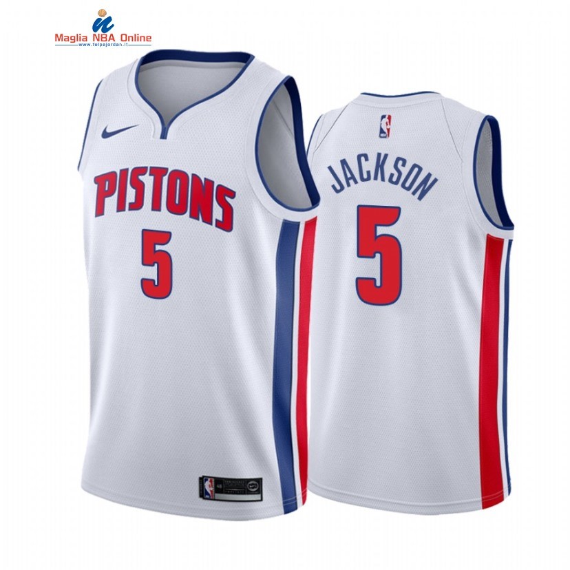 Maglia NBA Nike Detroit Pistons #5 Frank Jackson Bianco Association 2021 Acquista