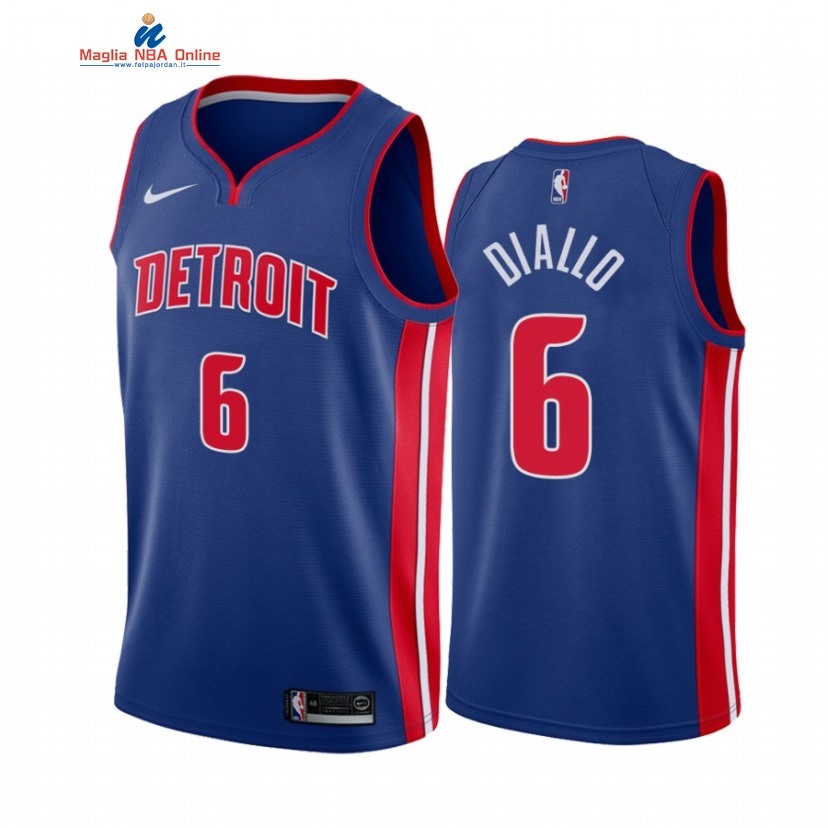 Maglia NBA Nike Detroit Pistons #6 Frank Jackson Blu Icon 2021 Acquista