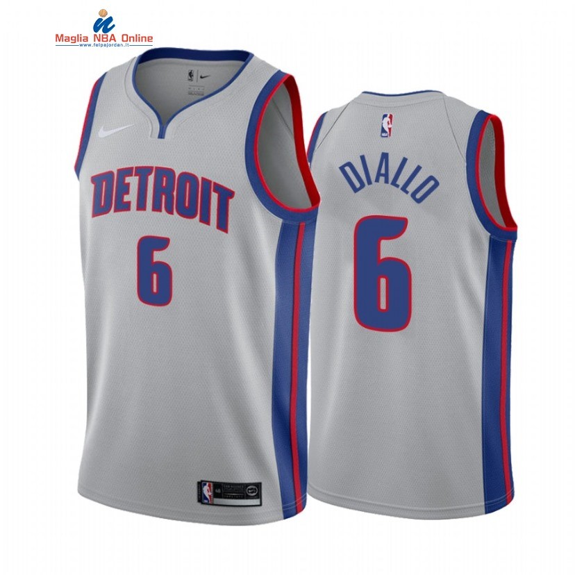 Maglia NBA Nike Detroit Pistons #6 Hamidou Diallo Grigio Statement 2021 Acquista