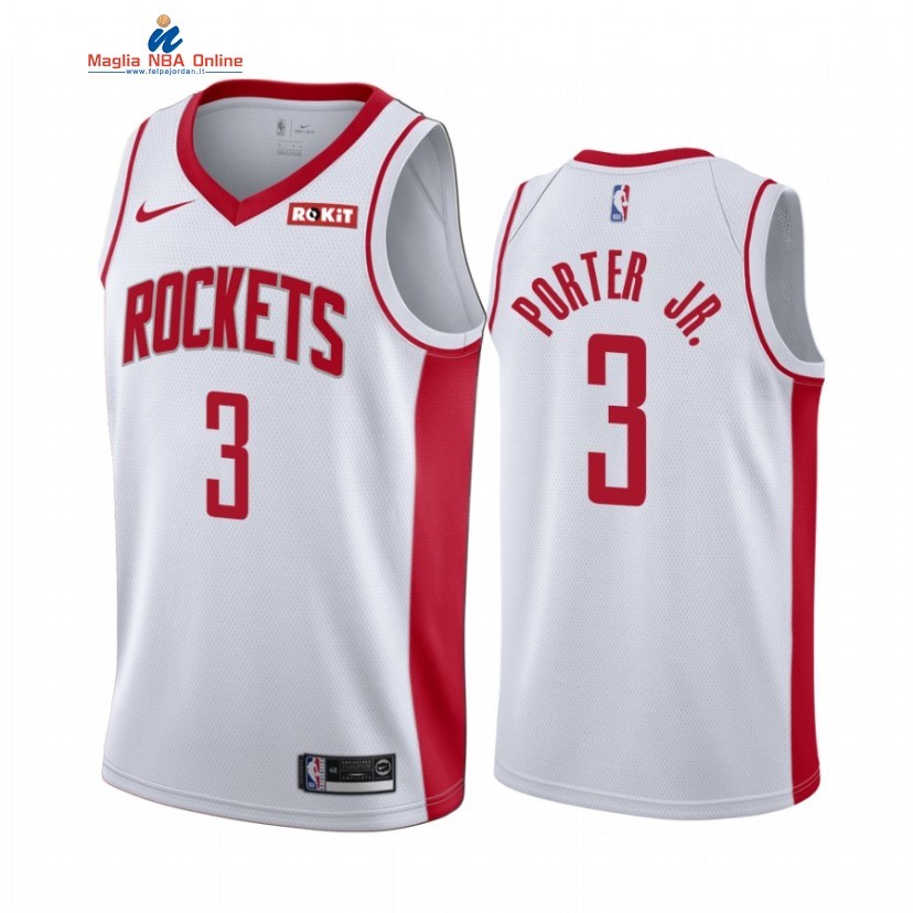 Maglia NBA Nike Houston Rockets #3 Kevin Porter Jr. Bianco Association 2020-21 Acquista