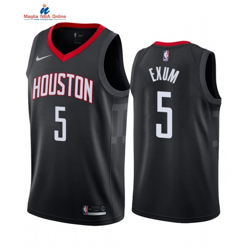 Maglia NBA Nike Houston Rockets #5 Dante Exum Nero Statement 2020-21 Acquista