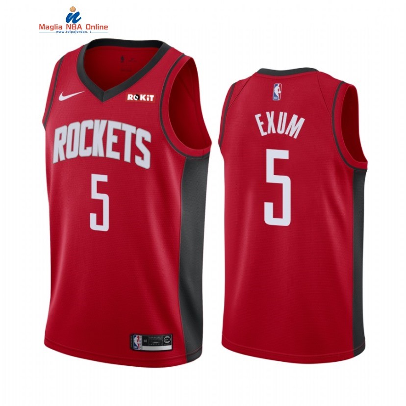 Maglia NBA Nike Houston Rockets #5 Dante Exum Rosso Icon 2020-21 Acquista