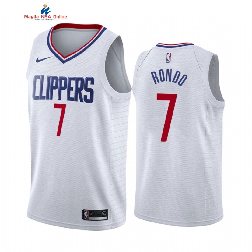 Maglia NBA Nike Los Angeles Clippers #7 Rajon Rondo Bianco Association 2021 Acquista