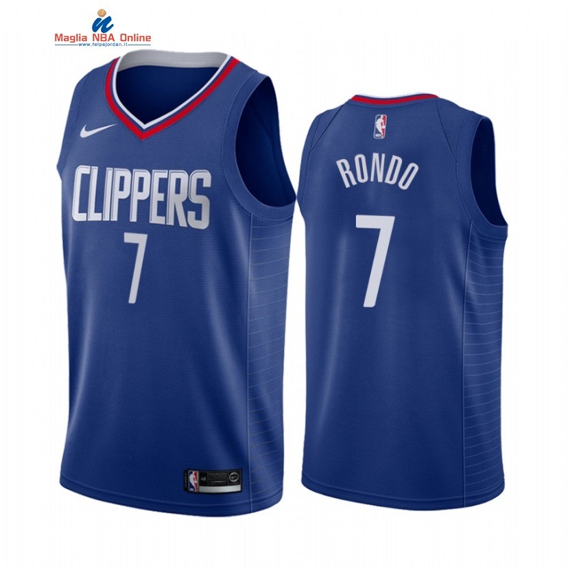 Maglia NBA Nike Los Angeles Clippers #7 Rajon Rondo Blu Icon 2021 Acquista