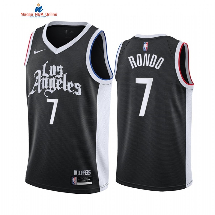 Maglia NBA Nike Los Angeles Clippers #7 Rajon Rondo Nero Città 2021 Acquista