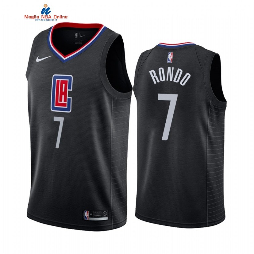 Maglia NBA Nike Los Angeles Clippers #7 Rajon Rondo Nero Statement 2021 Acquista