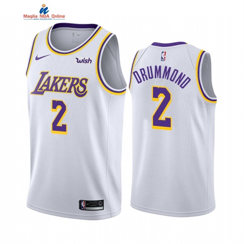 Maglia NBA Nike Los Angeles Lakers #2 Andre Drummond Bianco Association 2020-21 Acquista