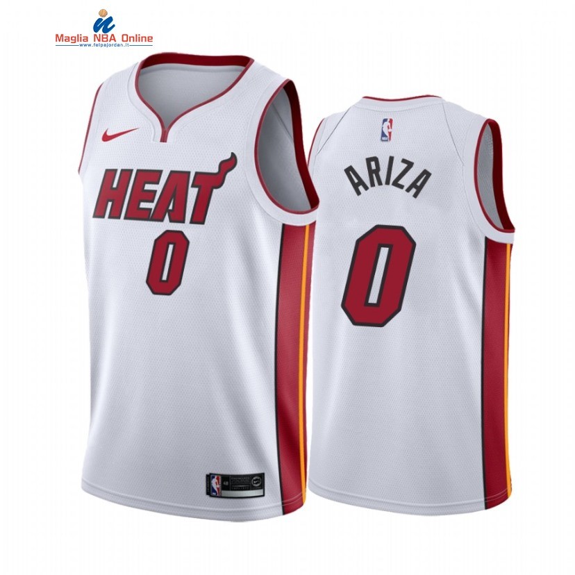 Maglia NBA Nike Miami Heat #0 Trevor Ariza Bianco Association 2021 Acquista