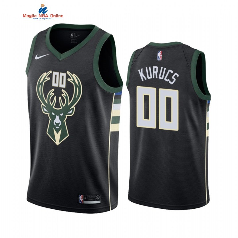 Maglia NBA Nike Milwaukee Bucks #00 Rodion Kurucs Nero Statement 2021 Acquista
