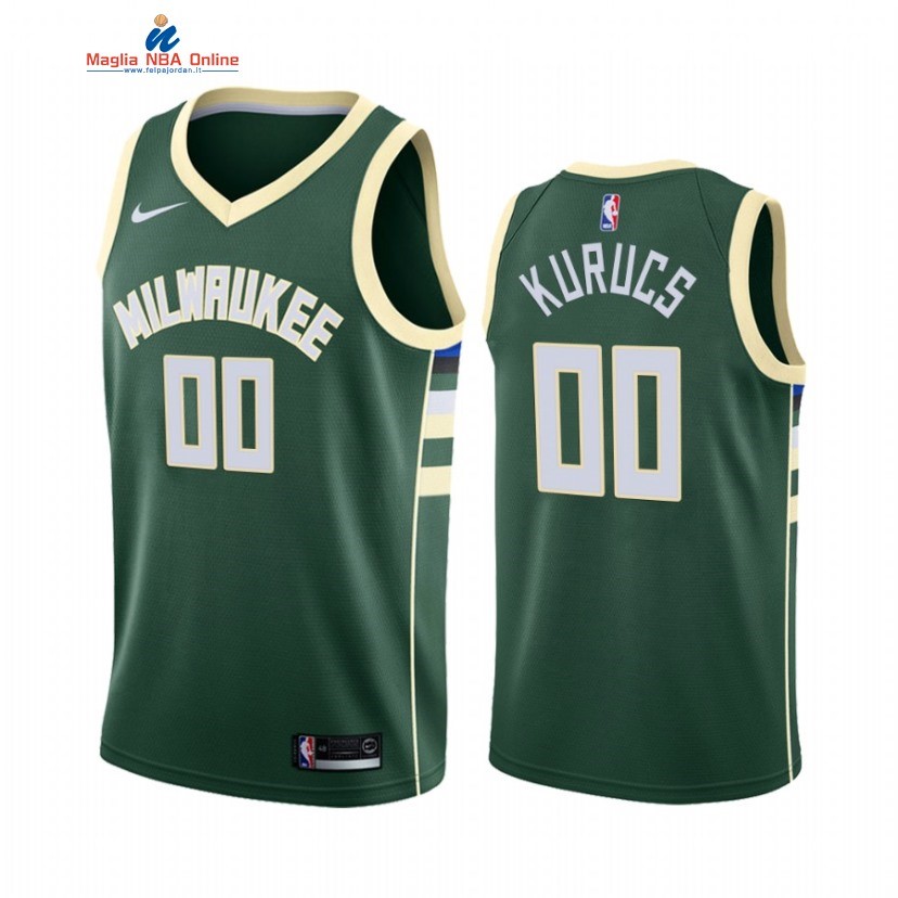 Maglia NBA Nike Milwaukee Bucks #00 Rodion Kurucs Verde Icon 2021 Acquista