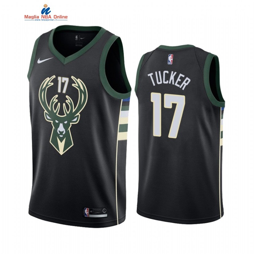 Maglia NBA Nike Milwaukee Bucks #17 P.J. Tucker Nero Statement 2021 Acquista