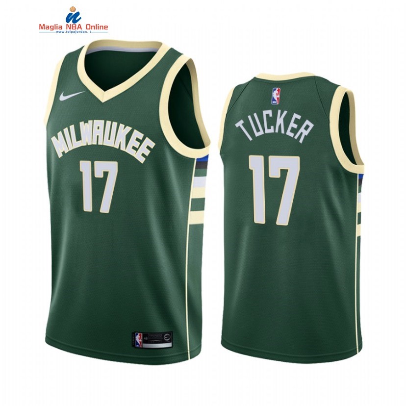 Maglia NBA Nike Milwaukee Bucks #17 P.J. Tucker Verde Icon 2021 Acquista