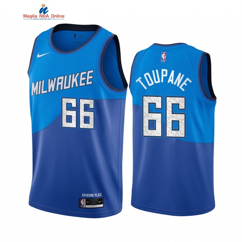 Maglia NBA Nike Milwaukee Bucks #66 Axel Toupane Nike Blu Città 2021 Acquista