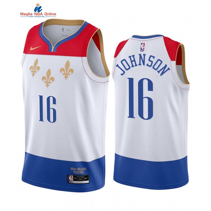 Maglia NBA Nike New Orleans Pelicans #16 James Johnson Bianco Città 2021 Acquista